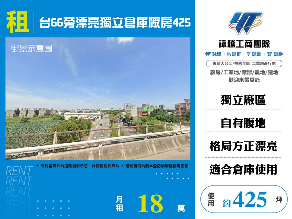 平鎮66旁漂亮獨立倉庫廠房