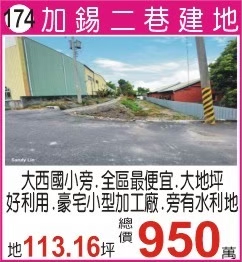 大村加錫二巷建地113.16坪950萬--我是承辦-陳晉添0921-373737