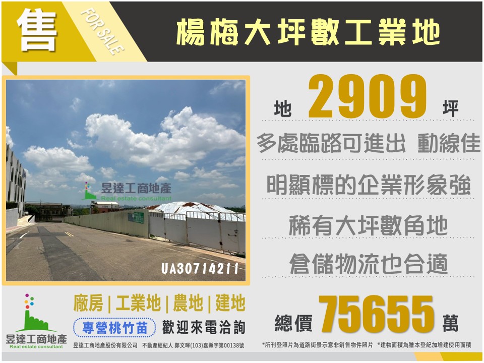 楊梅交流道大坪數2909工業地
